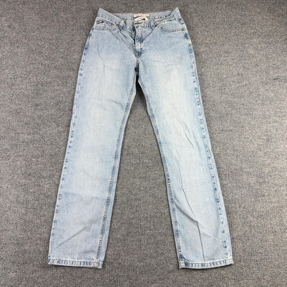 VTG y2k Tommy Hilfiger Jeans Womens 30 Light Wash Blue Classic Straight Denim